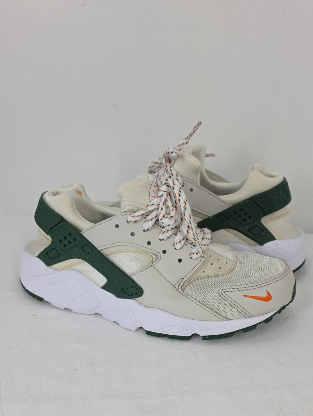 Nike Air Huarache Run White Green Orange Miami DX3065-100 Size 6.5Y